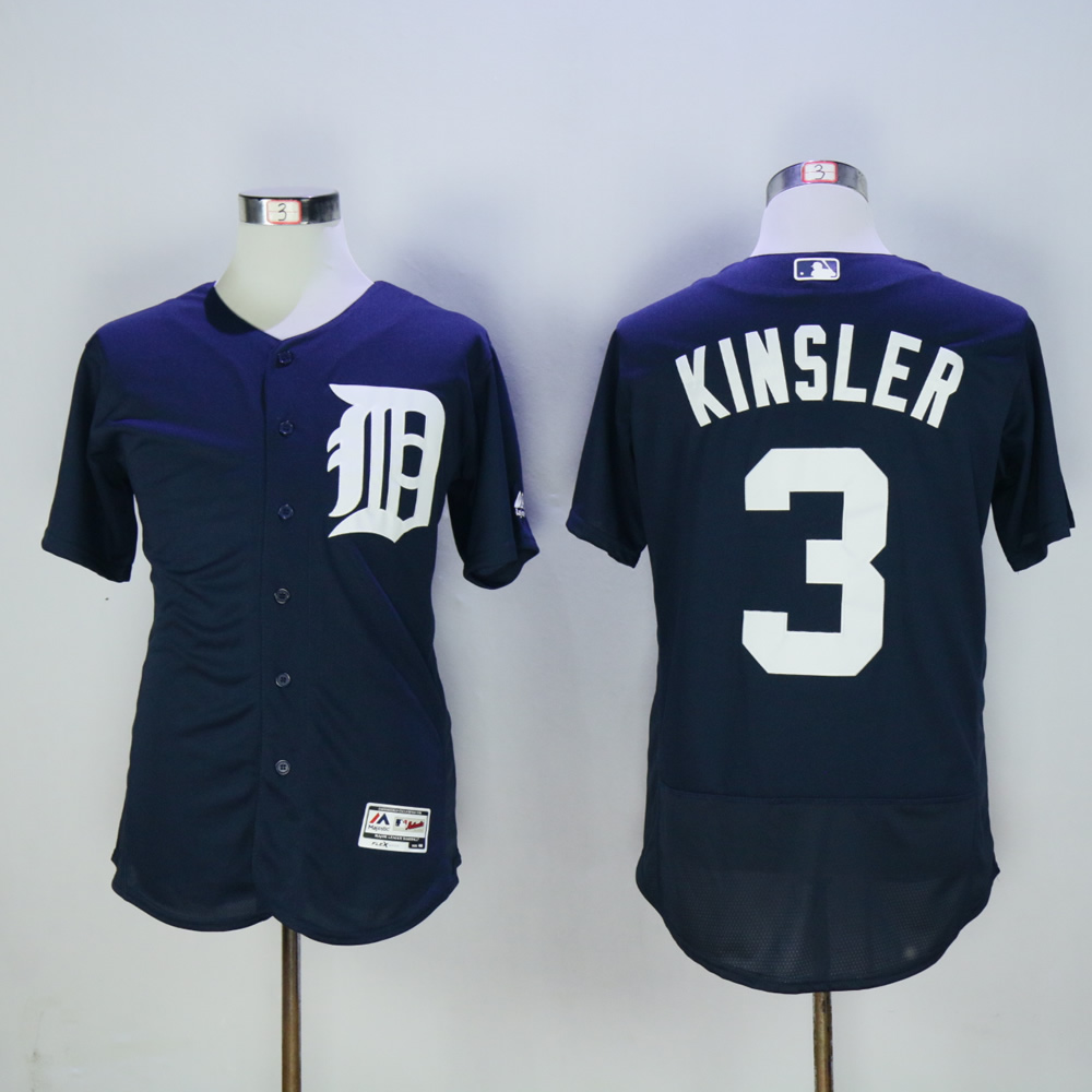 Men Detroit Tigers #3 Kinsler Blue MLB Jerseys->detroit tigers->MLB Jersey